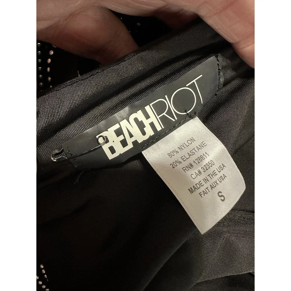 BEACH RIOT BRIDGET EMBELLISHED ONE PIECE SWIMSUIT - BLACK NWOT Size S - Picture 9 of 9